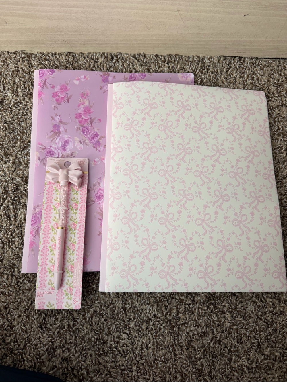 2 LoveShackFancy folders + 🎀 Bow pen